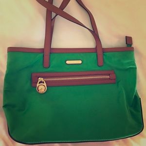 Michaels Kors Green Canvas Tote